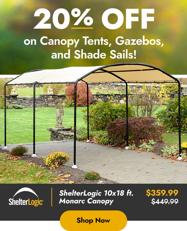 20 Percent Off Canopy Tents, Gazebos and Shade Sails